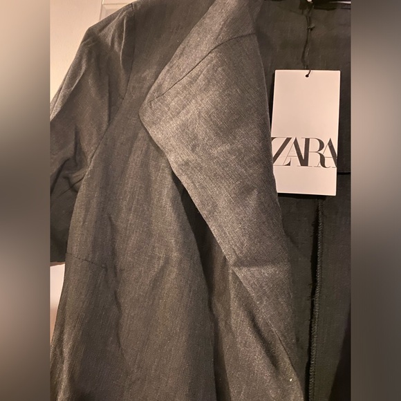 BNWT Zara medium EXTRA LONG WOOL BLEND COAT - Picture 6 of 11
